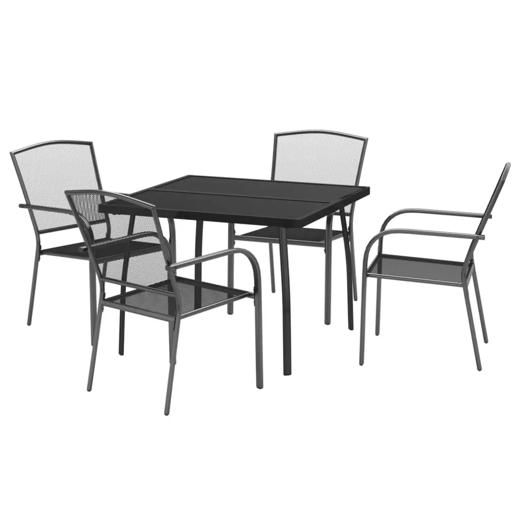 5 Piece Garden Dining Set Anthracite Steel 3187968