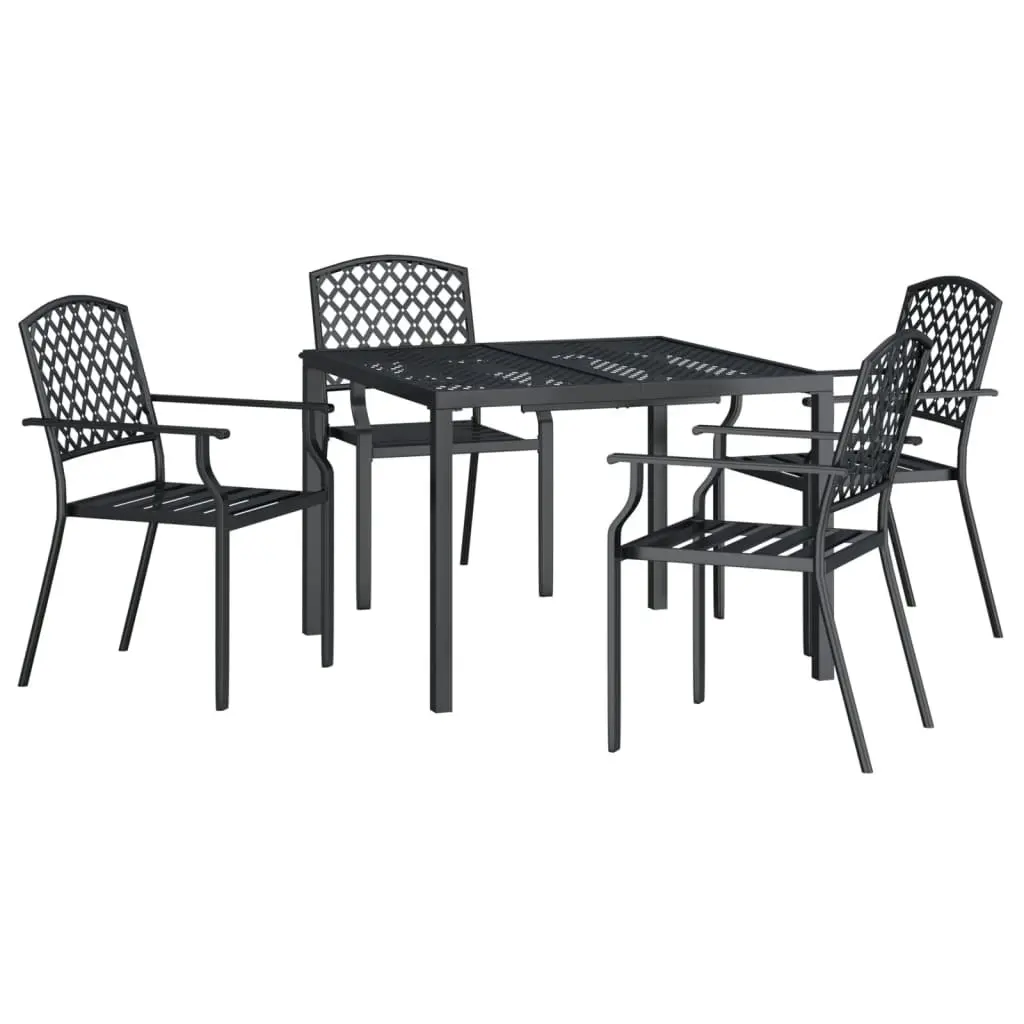 5 Piece Garden Dining Set Anthracite Steel 3188000