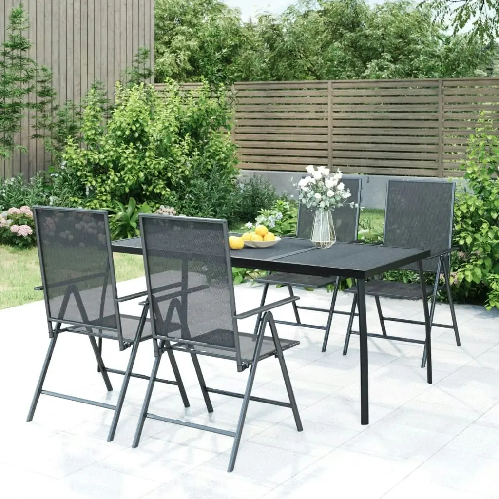 5 Piece Garden Dining Set Anthracite Steel 3187982