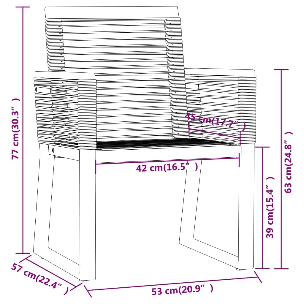 5 Piece Garden Dining Set Black 3099156