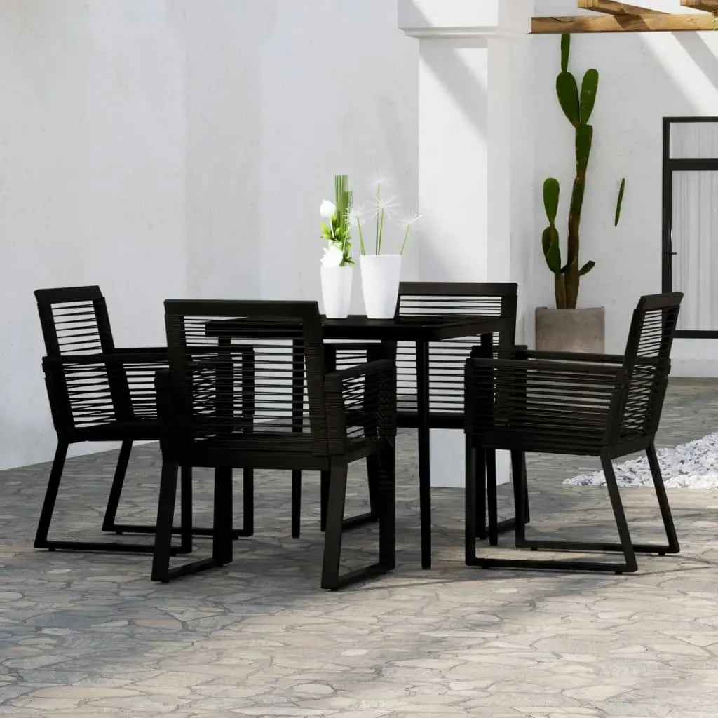 5 Piece Garden Dining Set Black 3099156