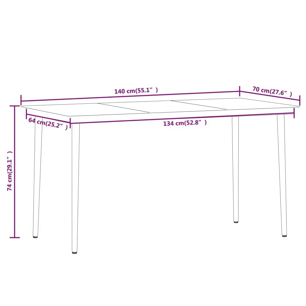 5 Piece Garden Dining Set Black 3099157