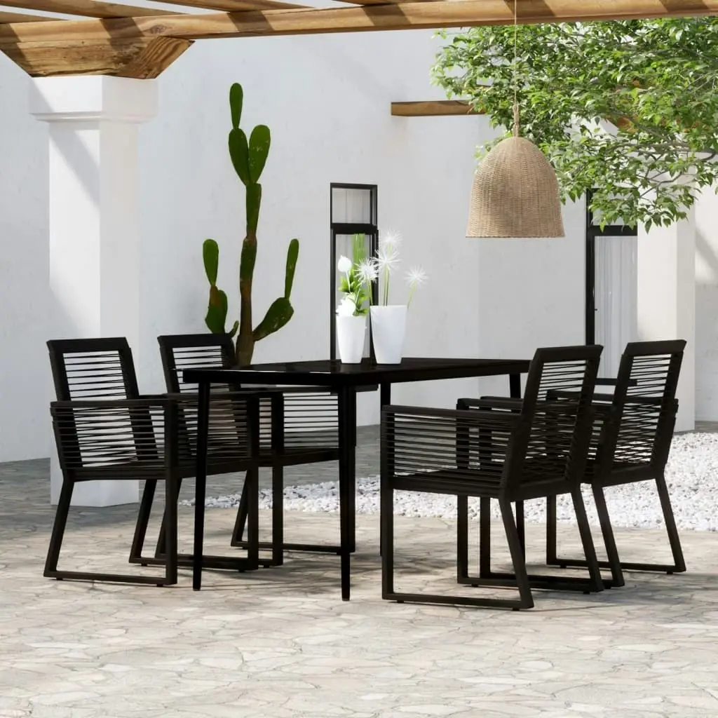 5 Piece Garden Dining Set Black 3099157