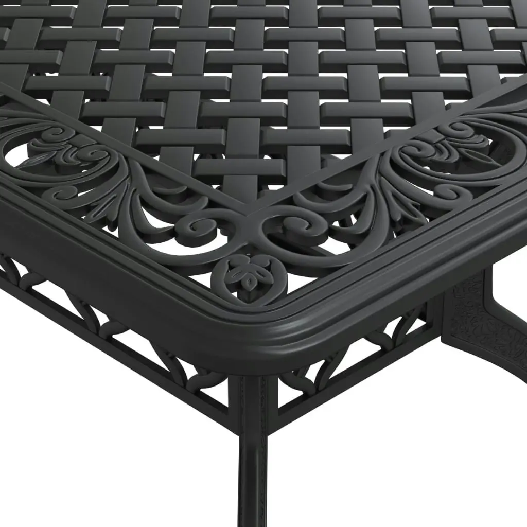 5 Piece Garden Dining Set Black Cast Aluminium 3216317