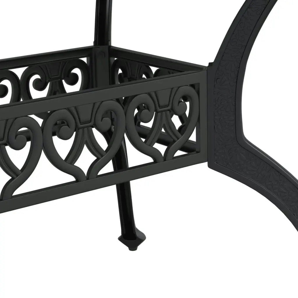 5 Piece Garden Dining Set Black Cast Aluminium 3216317