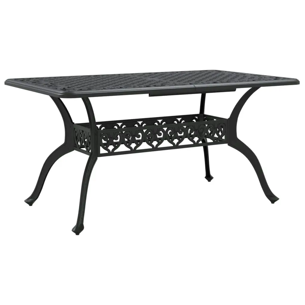 5 Piece Garden Dining Set Black Cast Aluminium 3216317