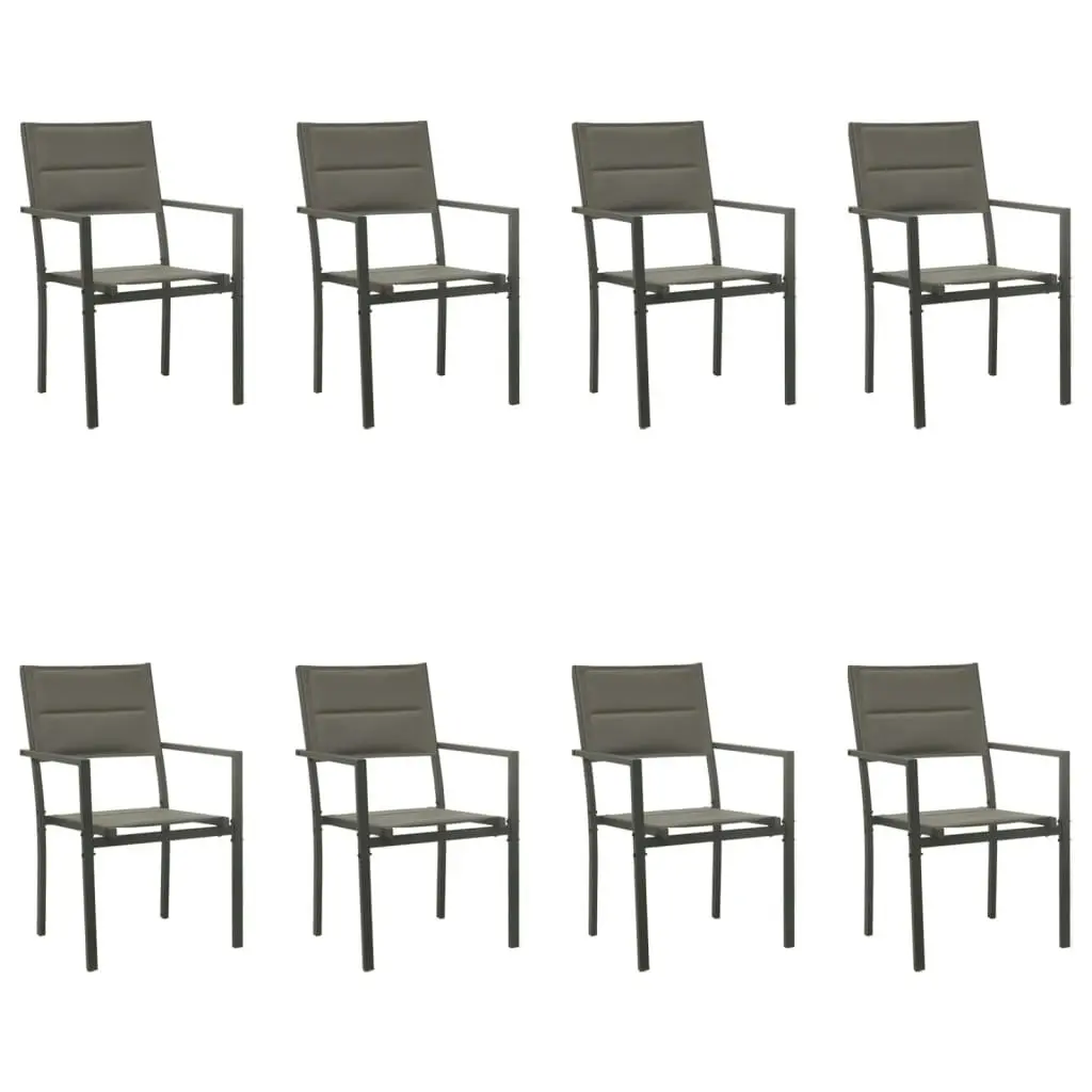 5 Piece Garden Dining Set Black Steel and Textilene 3200749