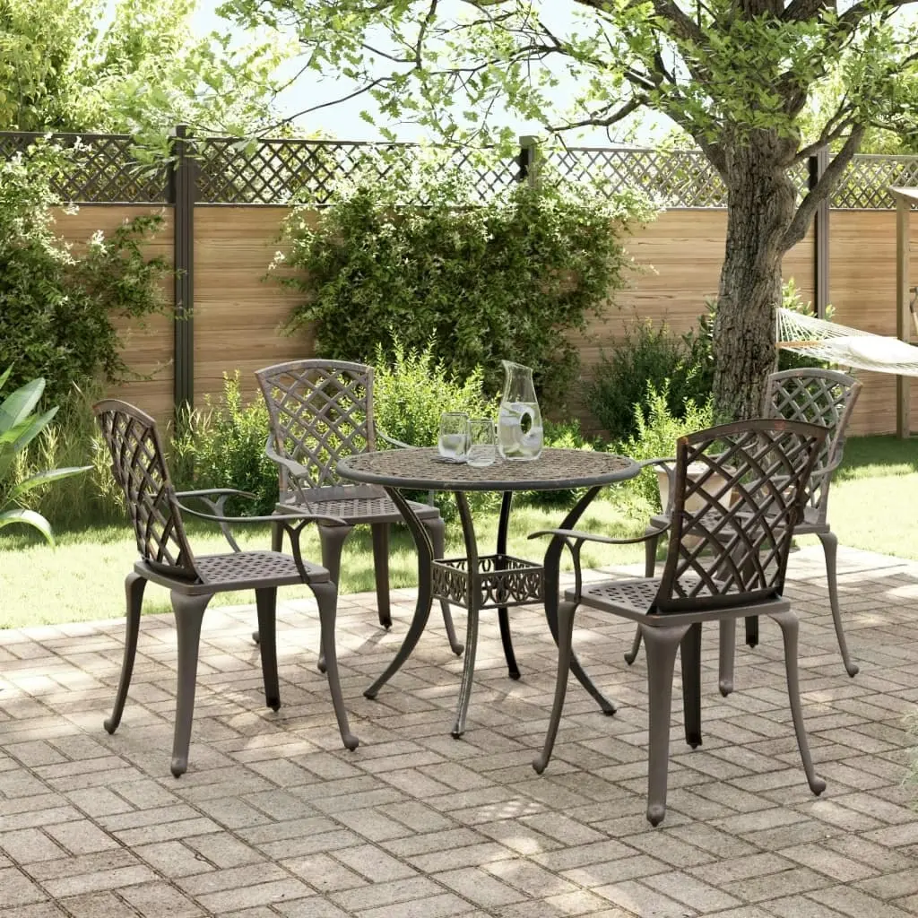 5 Piece Garden Dining Set Bronze Cast Aluminium 3216334