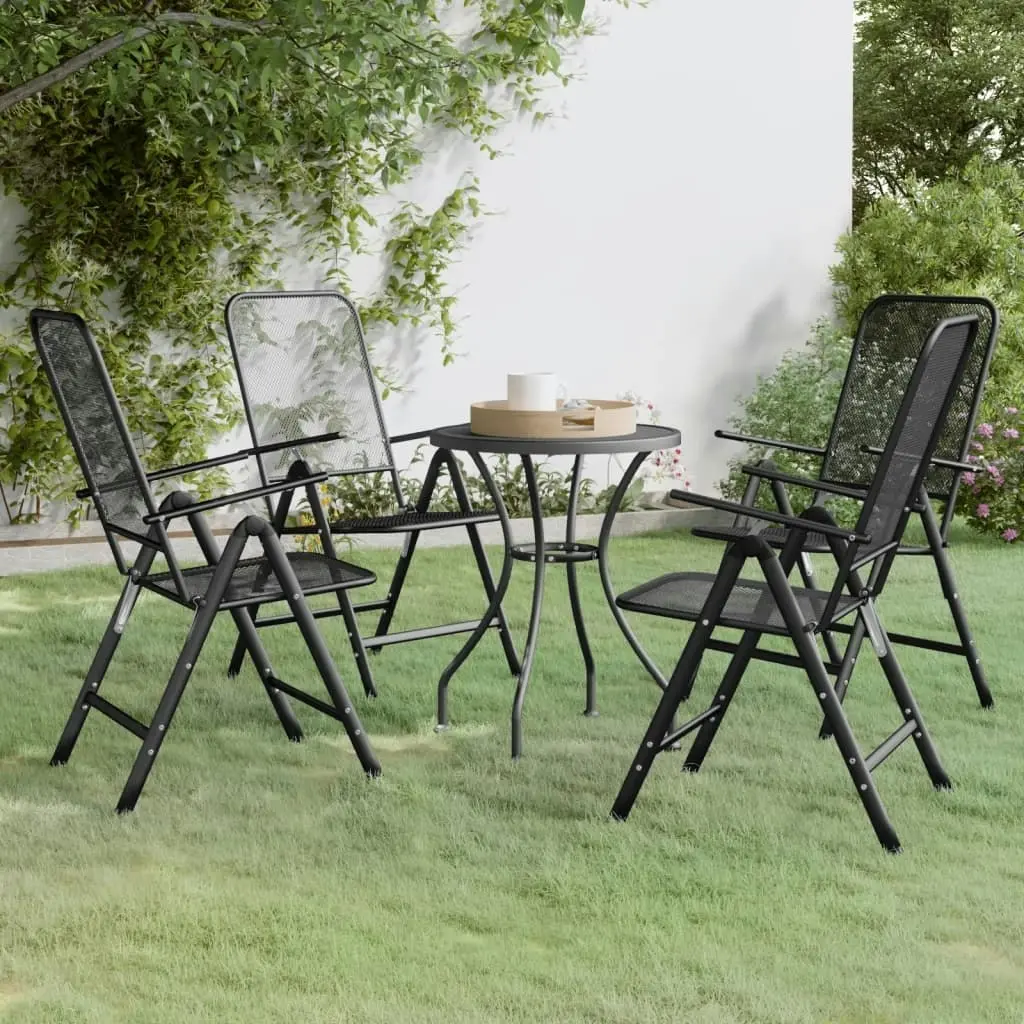 5 Piece Garden Dining Set Expanded Metal Mesh Anthracite 3084710