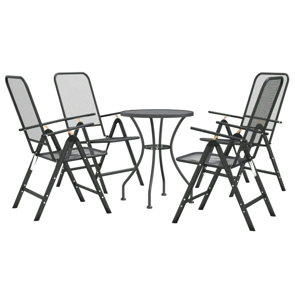 5 Piece Garden Dining Set Expanded Metal Mesh Anthracite 3084710