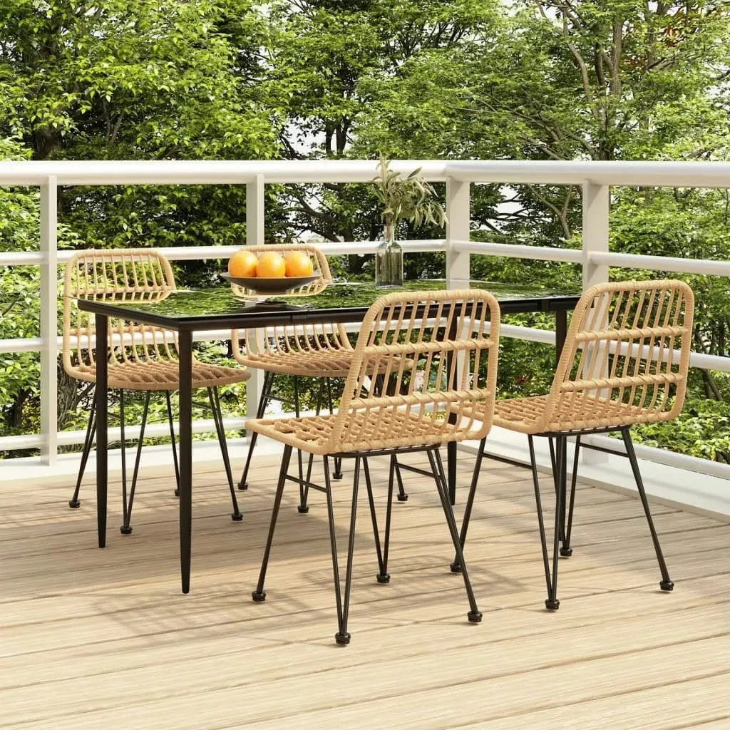 5 Piece Garden Dining Set Poly Rattan 3157875