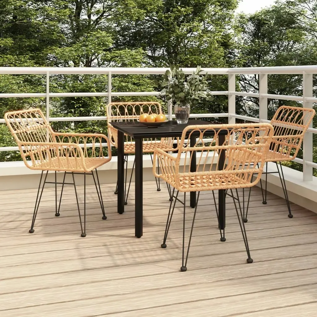 5 Piece Garden Dining Set Poly Rattan 3157860