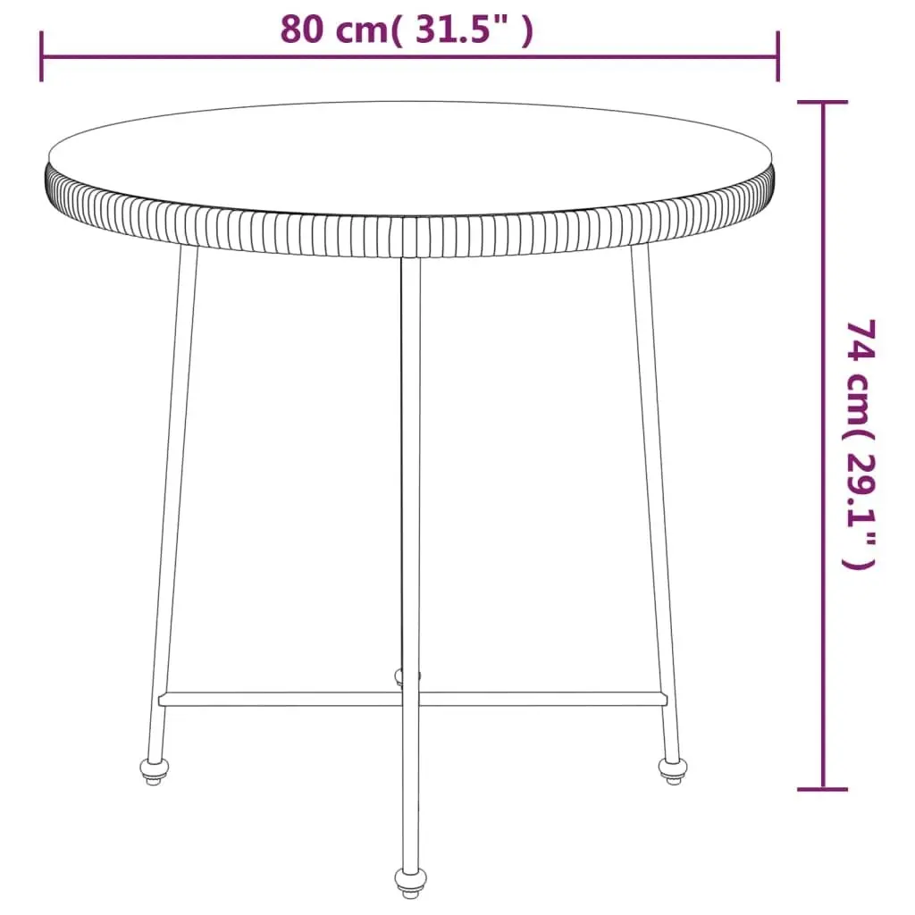 5 Piece Garden Dining Set Poly Rattan 3157841