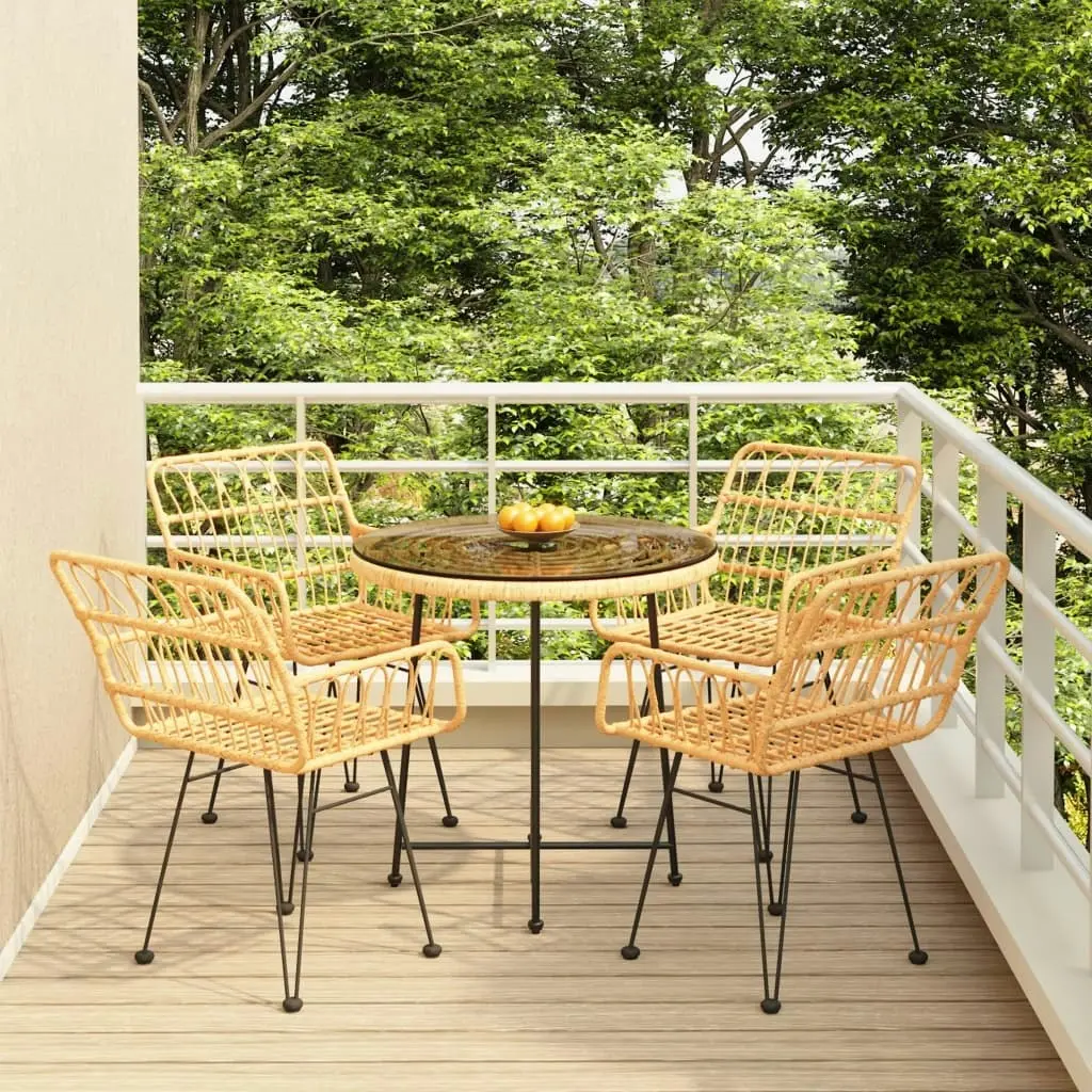 5 Piece Garden Dining Set Poly Rattan 3157841