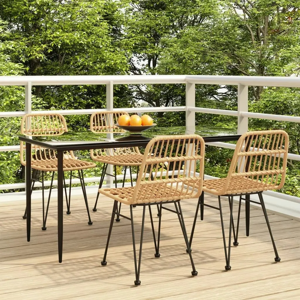 5 Piece Garden Dining Set Poly Rattan 3157876