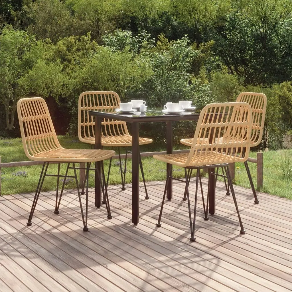 5 Piece Garden Dining Set Poly Rattan 3157888