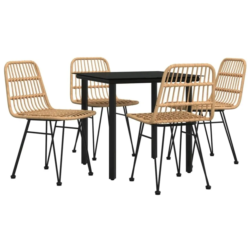 5 Piece Garden Dining Set Poly Rattan 3157888