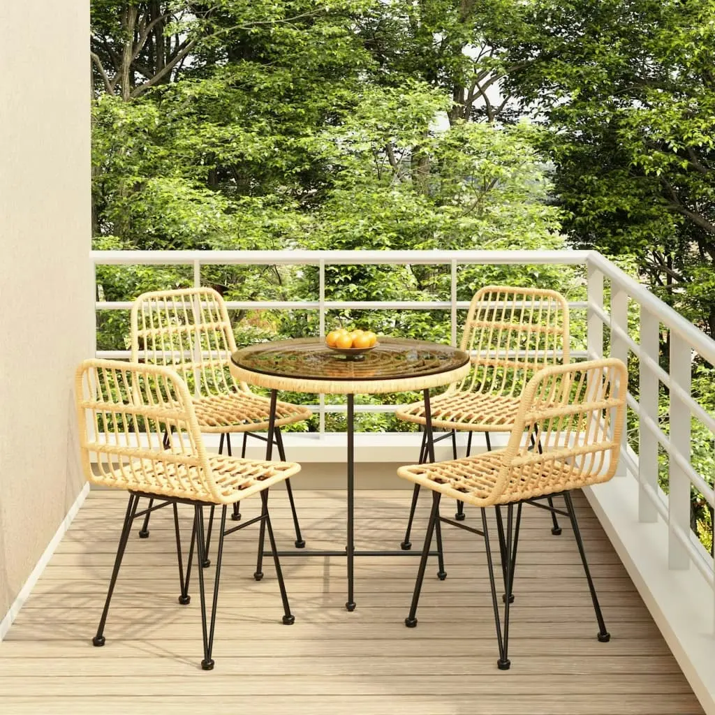 5 Piece Garden Dining Set Poly Rattan 3157843