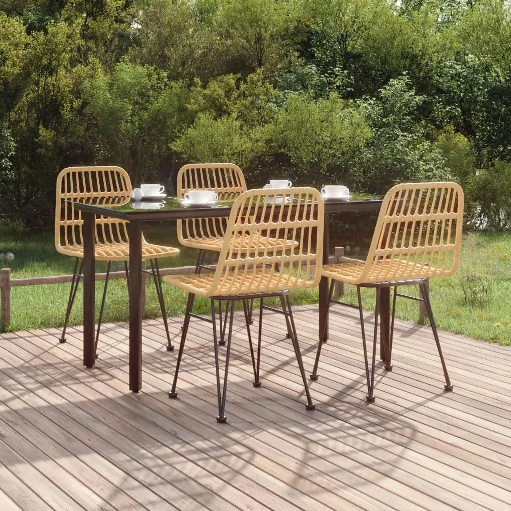 5 Piece Garden Dining Set Poly Rattan 3157889