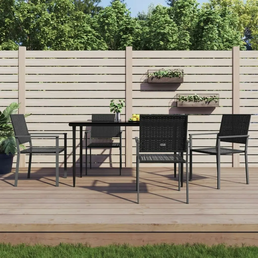 5 Piece Garden Dining Set Poly Rattan and Steel 3187007