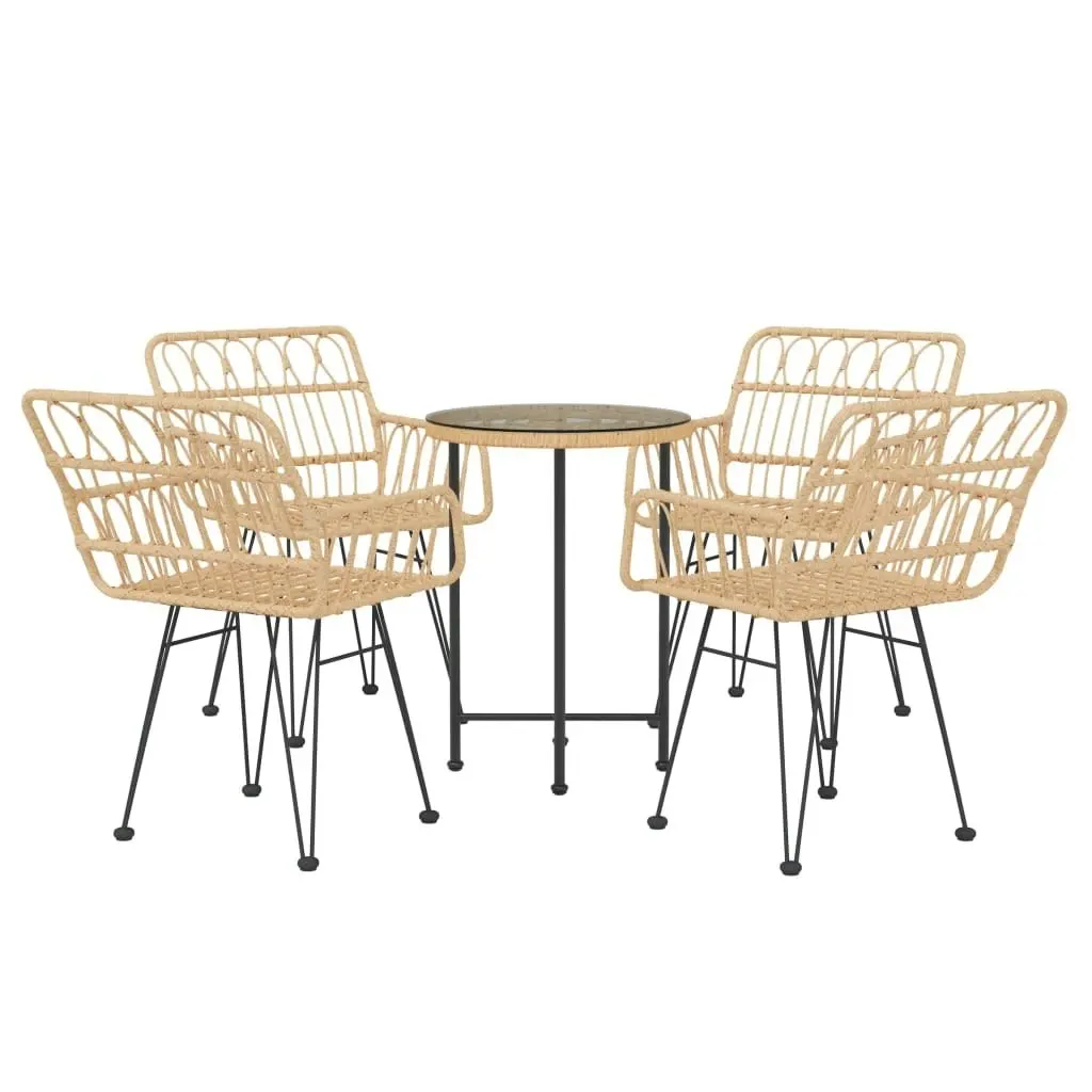 5 Piece Garden Dining Set Poly Rattan 3157837