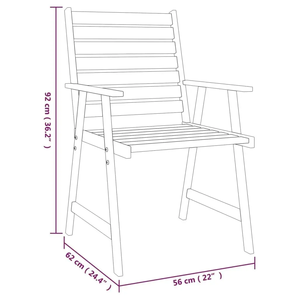 5 Piece Garden Dining Set Solid Wood Acacia 3087129