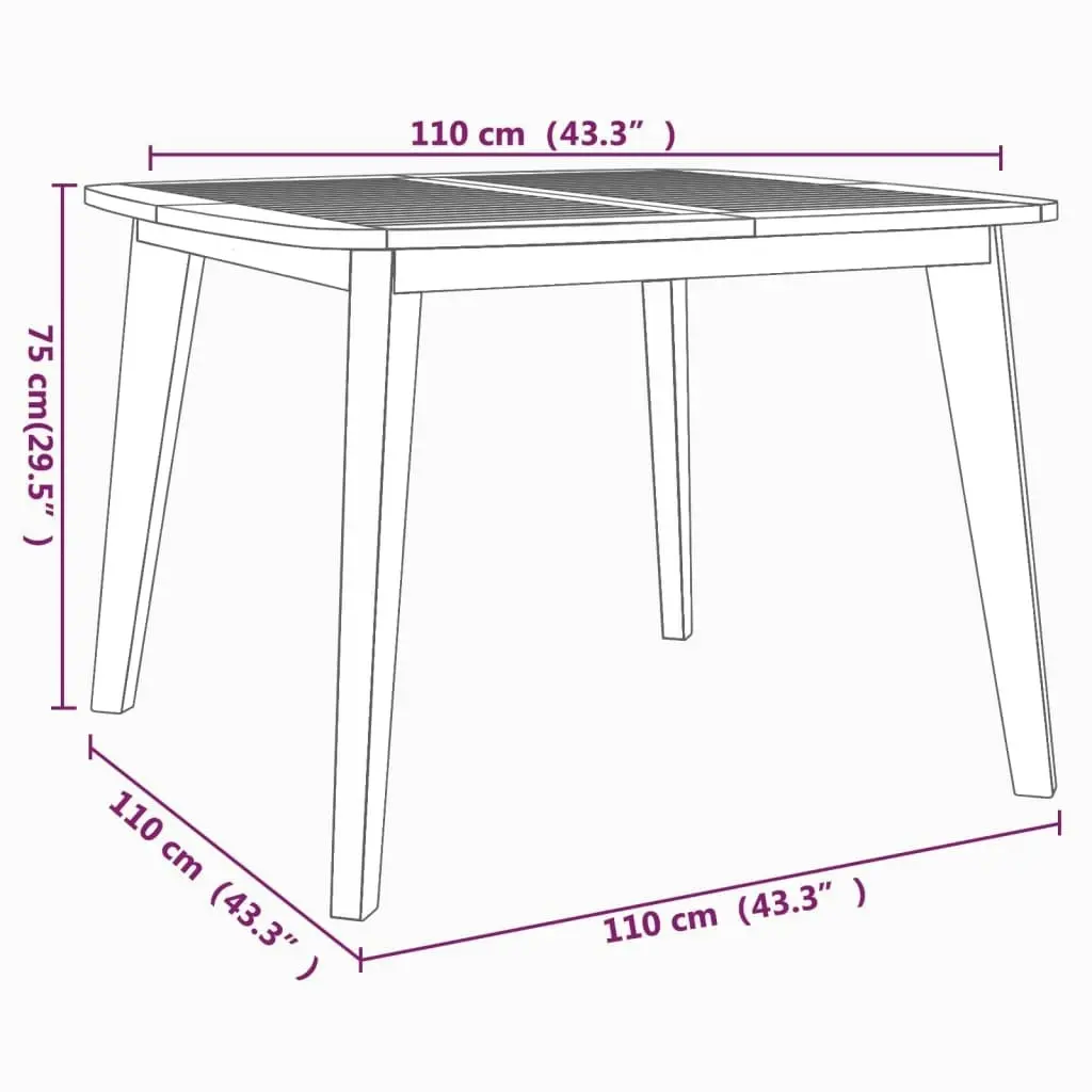 5 Piece Garden Dining Set Solid Wood Acacia 3058002