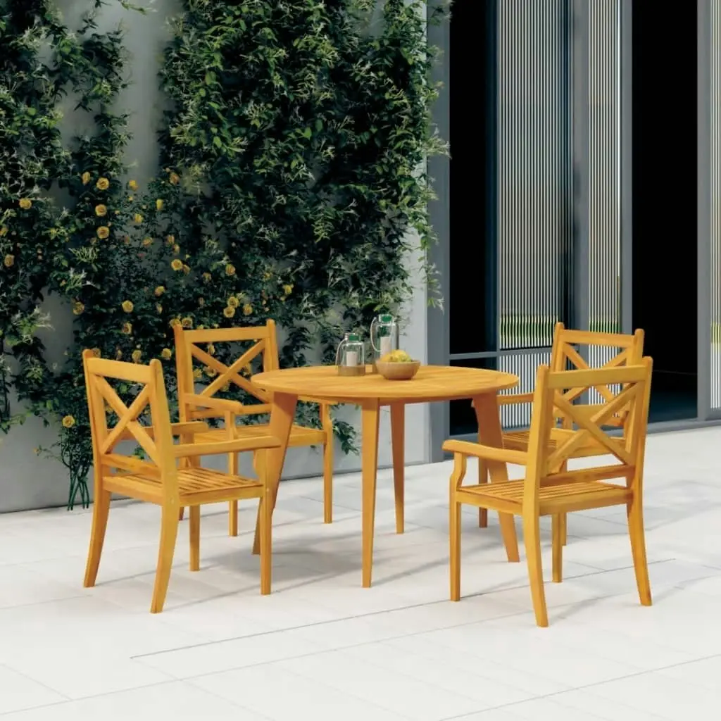 5 Piece Garden Dining Set Solid Wood Acacia 3058001