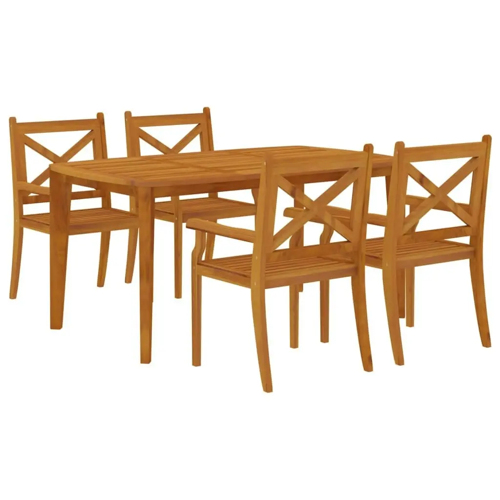 5 Piece Garden Dining Set Solid Wood Acacia 3058003