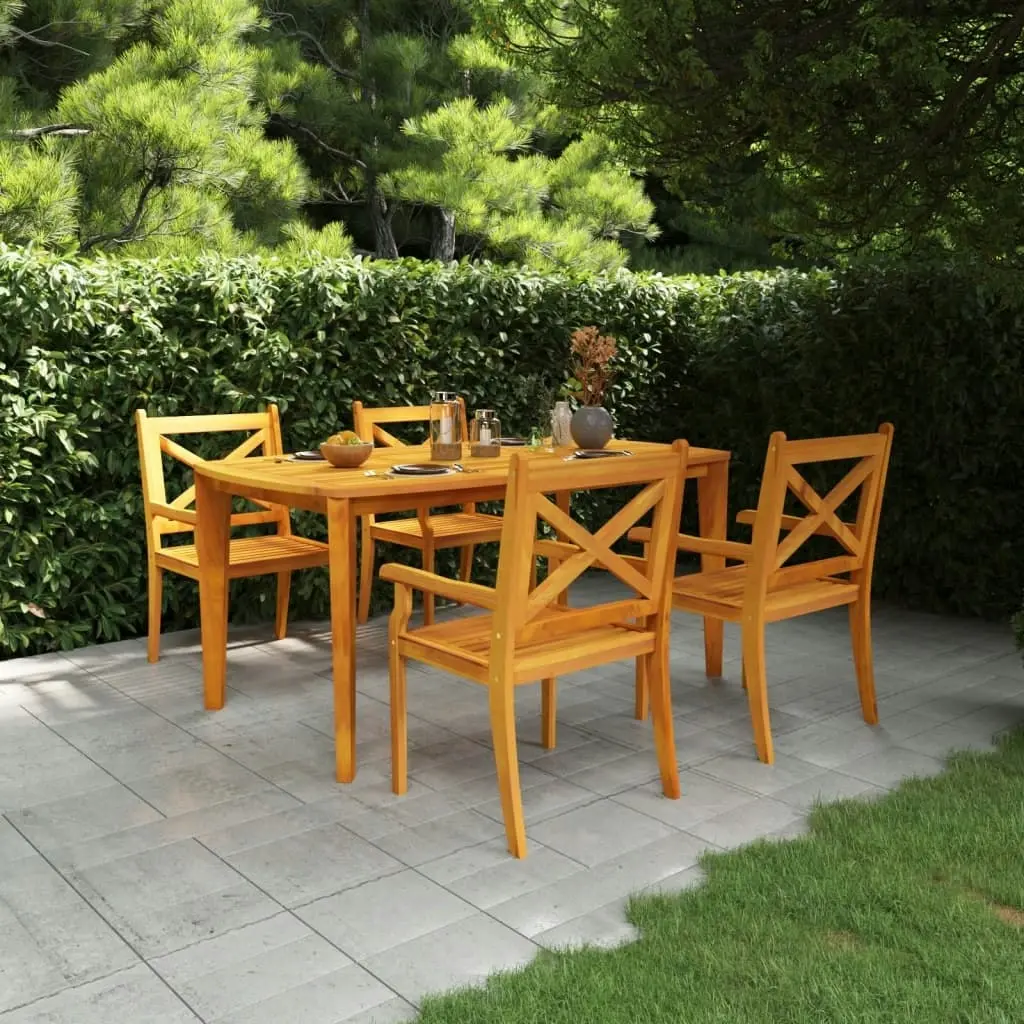 5 Piece Garden Dining Set Solid Wood Acacia 3058003