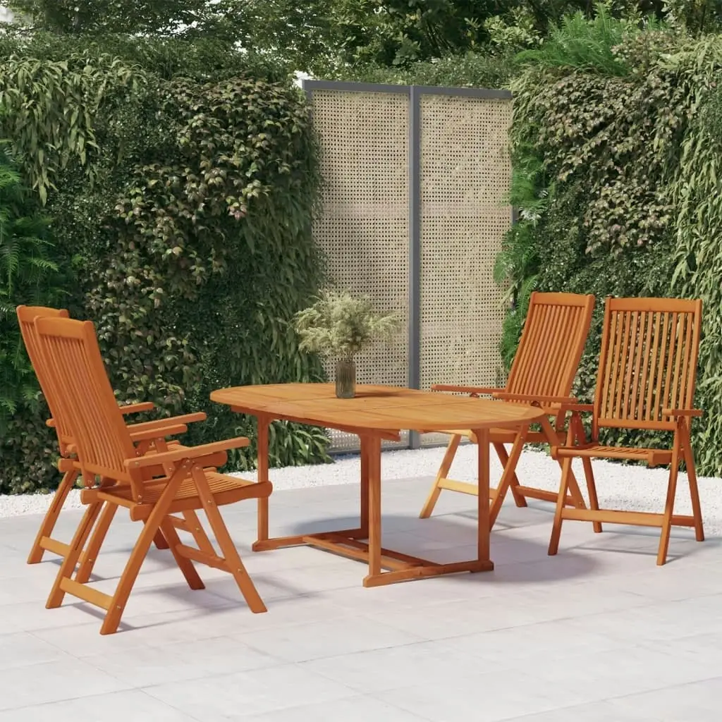 5 Piece Garden Dining Set Solid Wood Eucalyptus 3087335