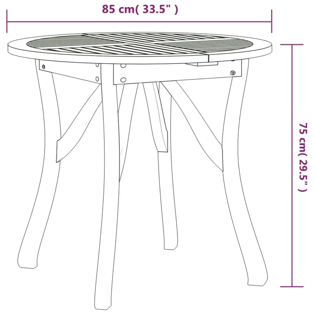 5 Piece Garden Dining Set Solid Wood Acacia 3156855