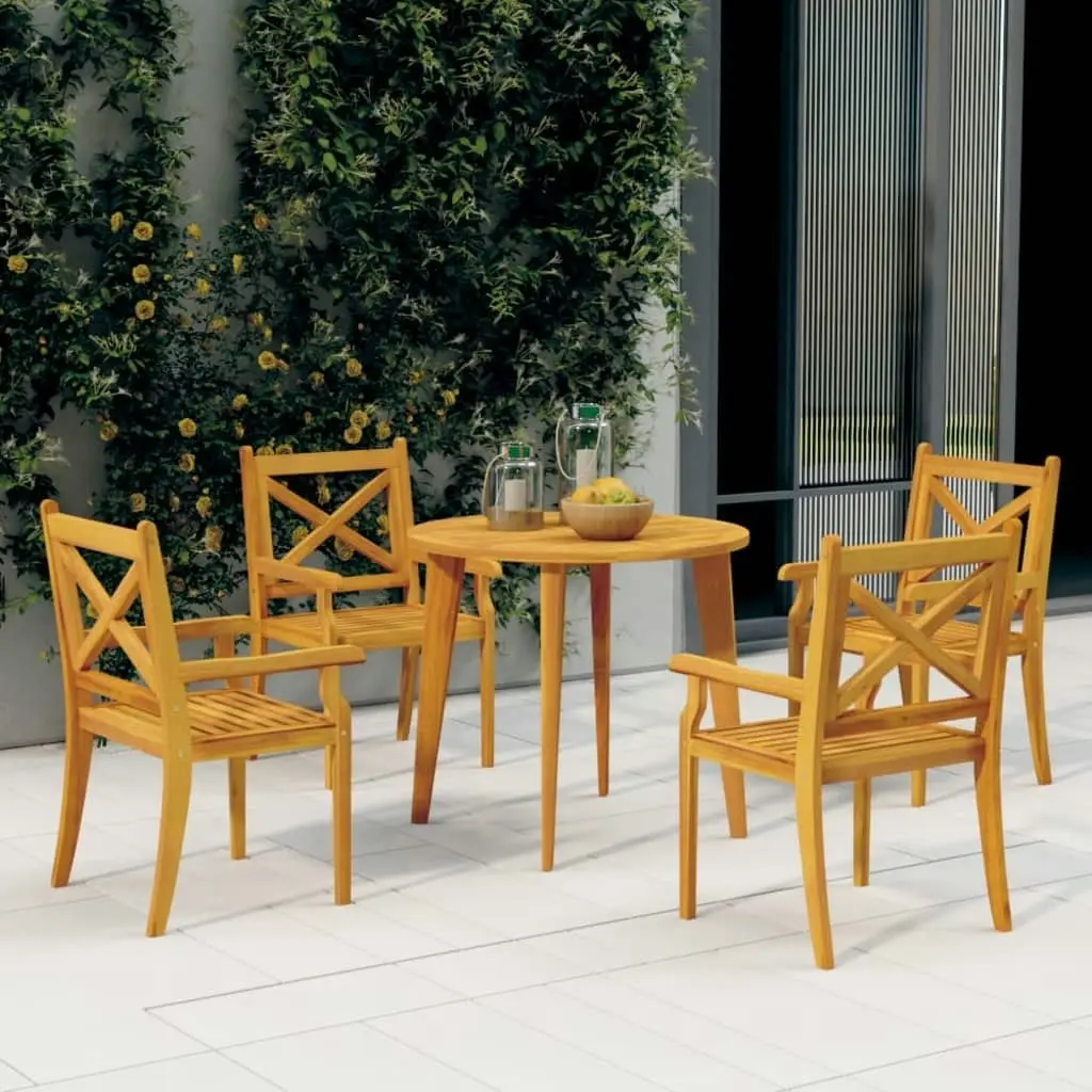 5 Piece Garden Dining Set Solid Wood Acacia 3057998