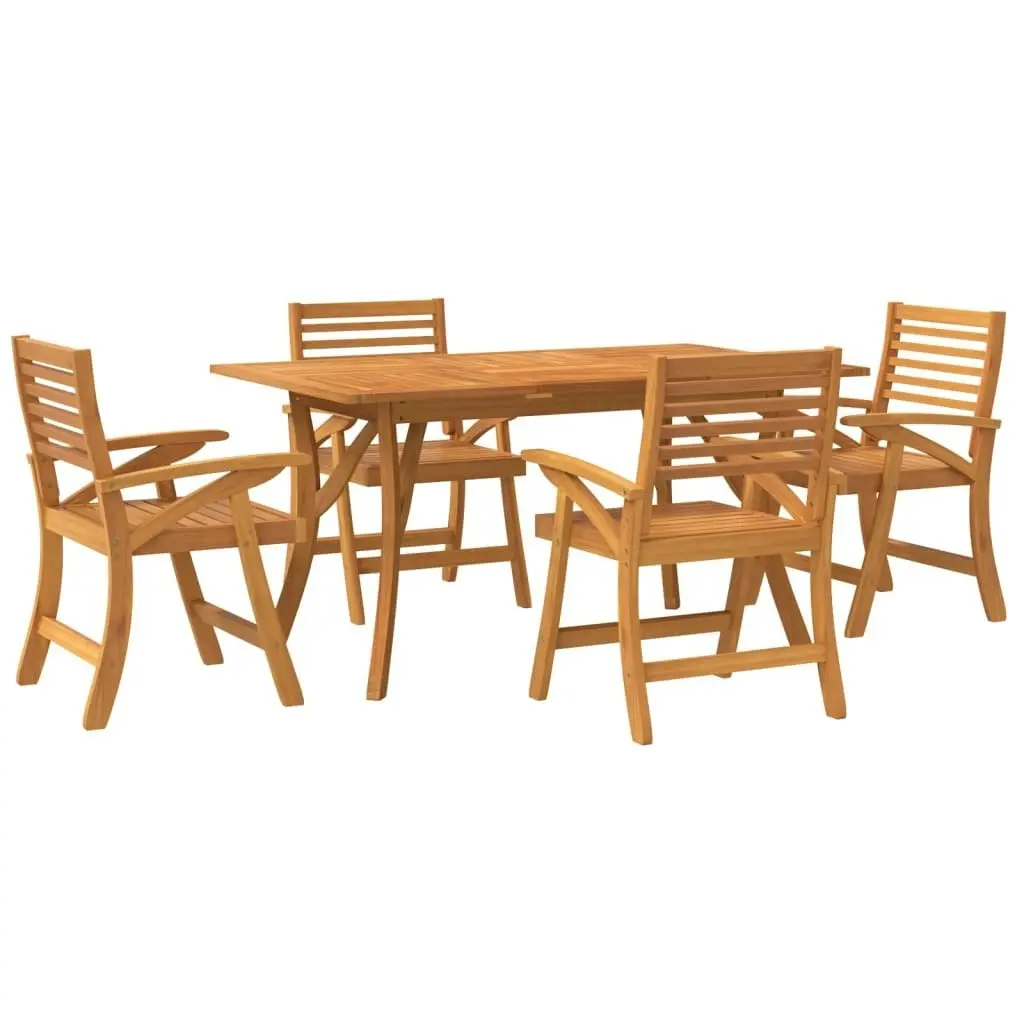 5 Piece Garden Dining Set Solid Wood Acacia 3156862