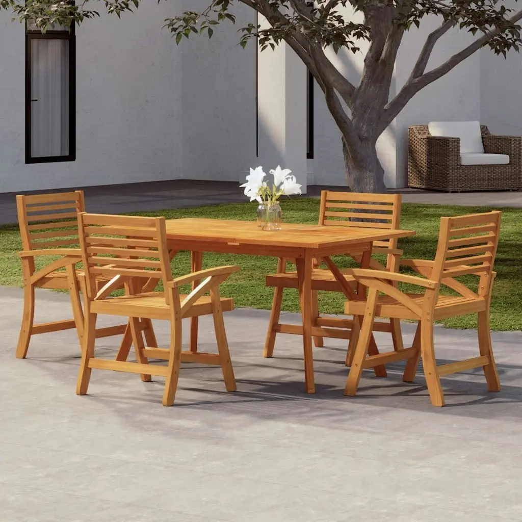 5 Piece Garden Dining Set Solid Wood Acacia 3156862