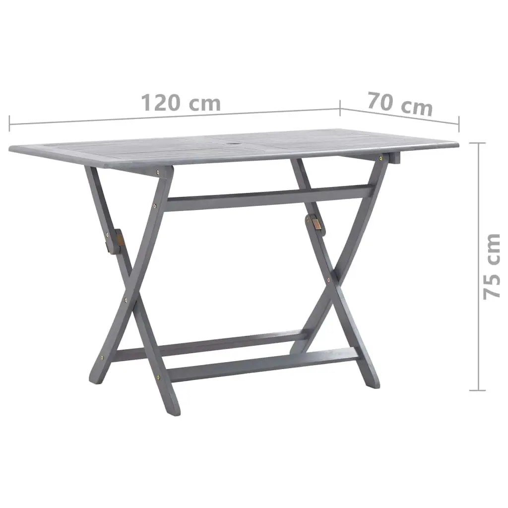 5 Piece Garden Dining Set Solid Acacia Wood Grey 3057870