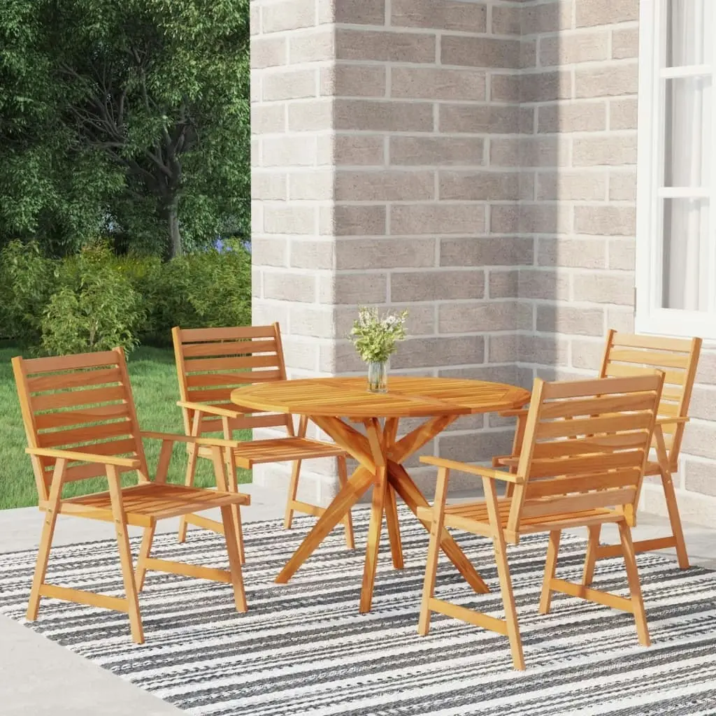 5 Piece Garden Dining Set Solid Wood Acacia 3087132