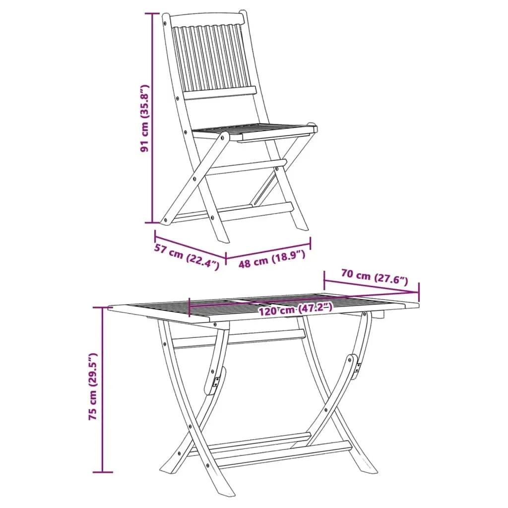 5 Piece Garden Dining Set Solid Wood Eucalyptus 3307637