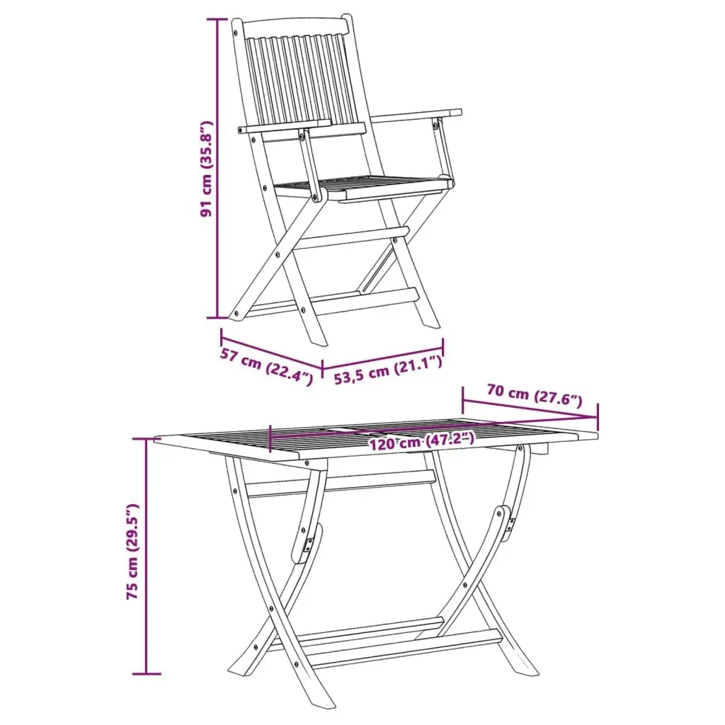 5 Piece Garden Dining Set Solid Wood Eucalyptus 3307635