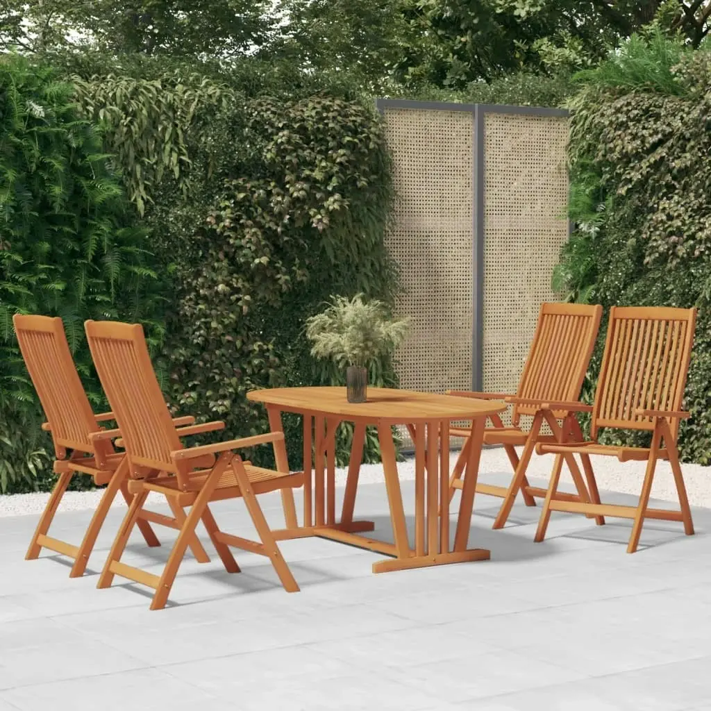 5 Piece Garden Dining Set Solid Wood Eucalyptus 3087338