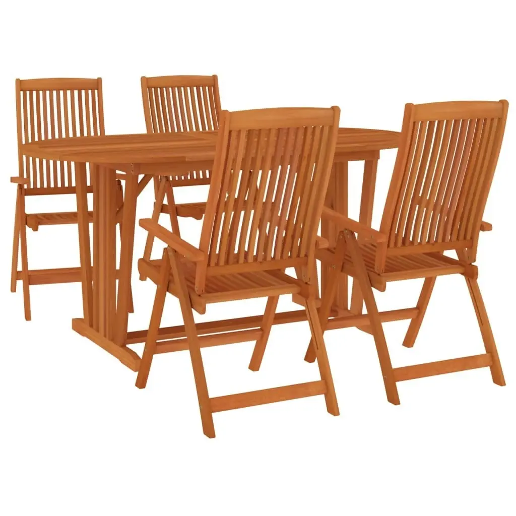 5 Piece Garden Dining Set Solid Wood Eucalyptus 3087338