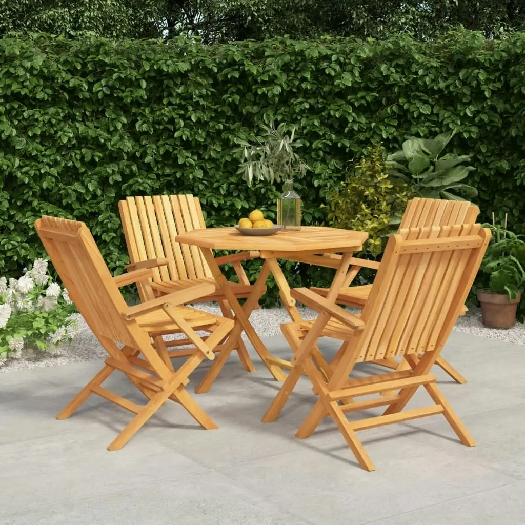 5 Piece Garden Dining Set Solid Wood Teak 3155028