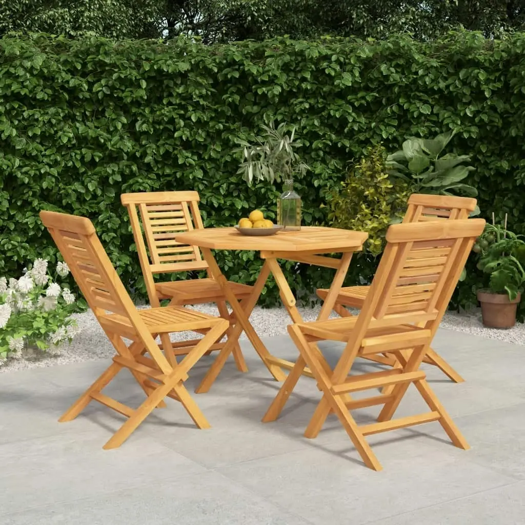 5 Piece Garden Dining Set Solid Wood Teak 3155025