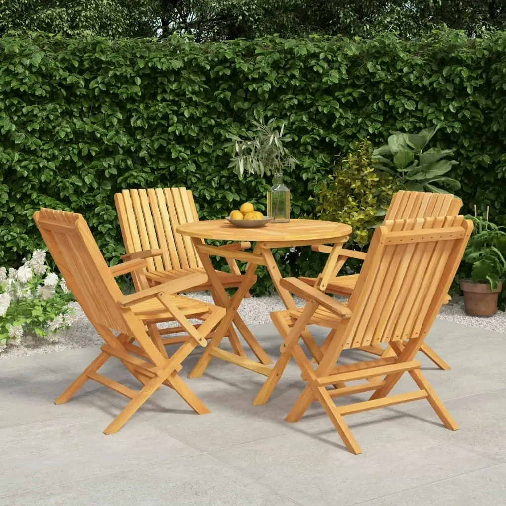 5 Piece Garden Dining Set Solid Wood Teak 3155019