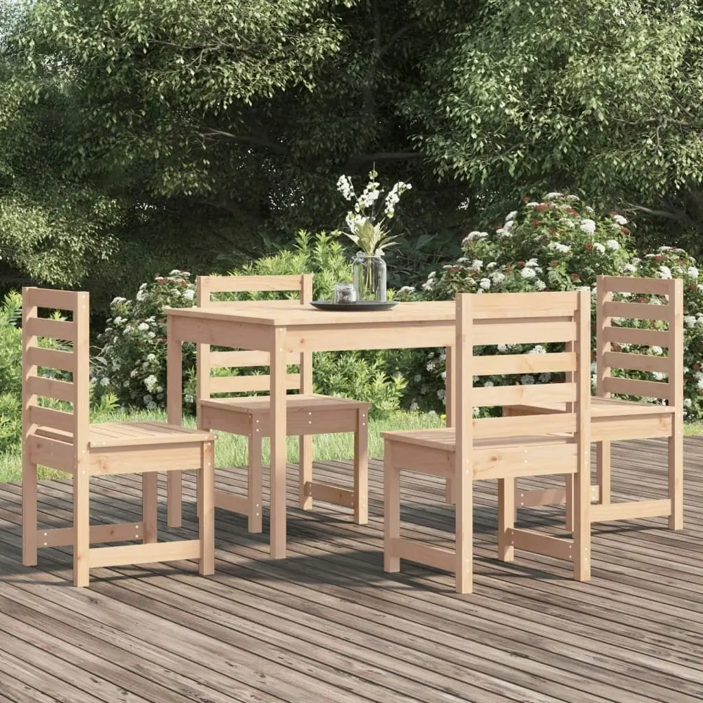 5 Piece Garden Dining Set Solid Wood Pine 3154683