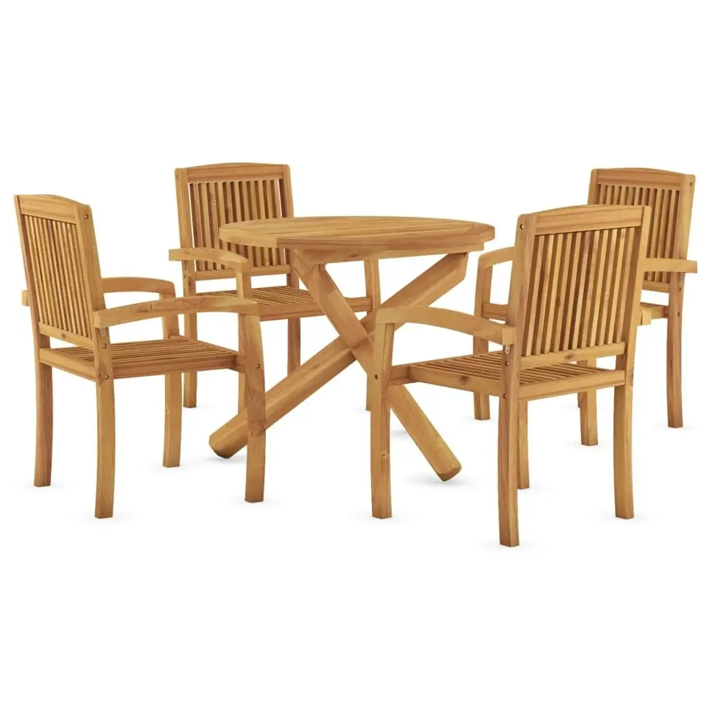 5 Piece Garden Dining Set Solid Wood Teak 3073201