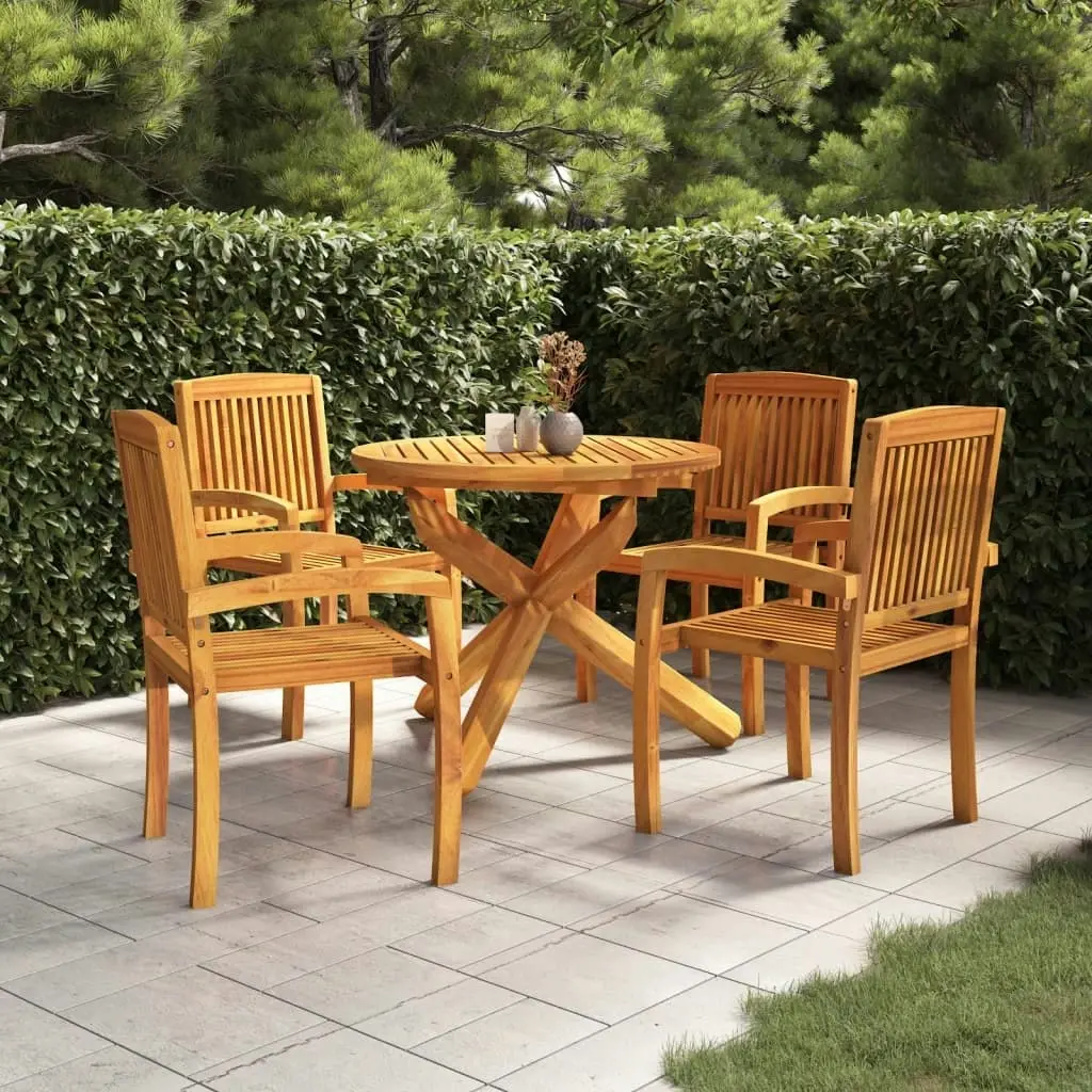 5 Piece Garden Dining Set Solid Wood Teak 3073201