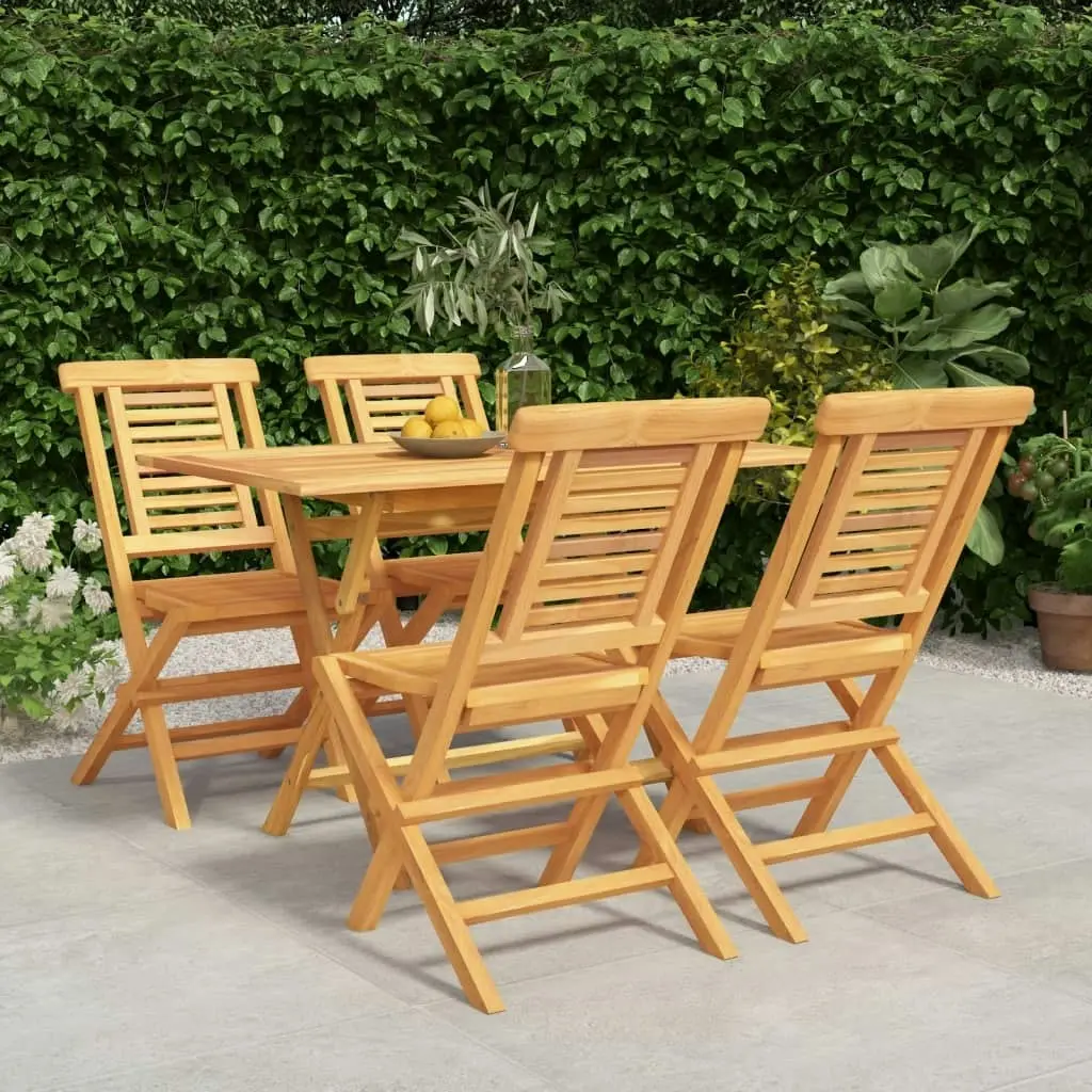 5 Piece Garden Dining Set Solid Wood Teak 3154999