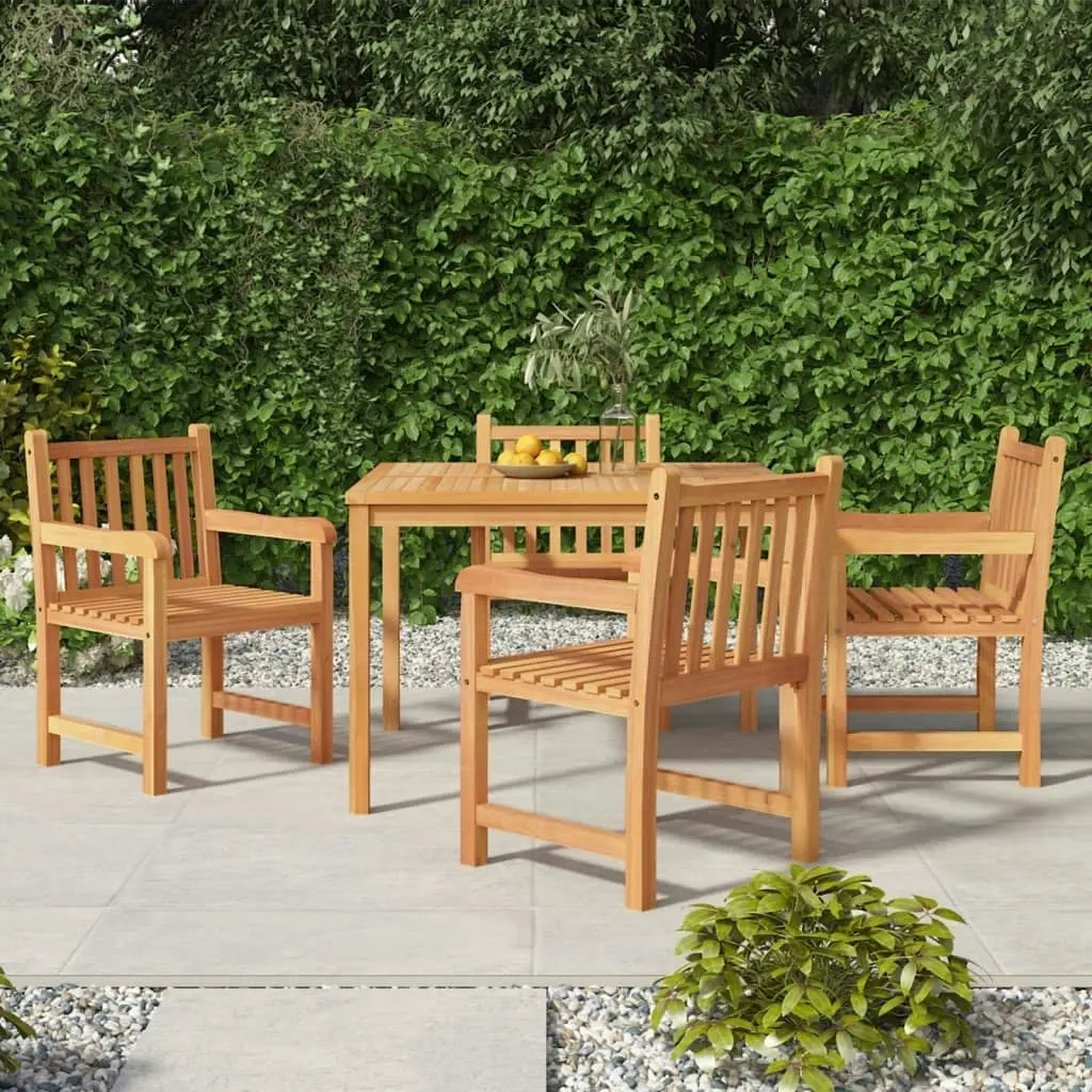 5 Piece Garden Dining Set Solid Wood Teak 3157147