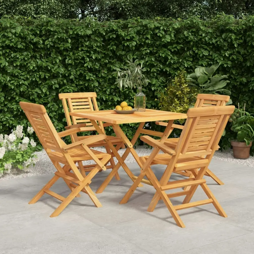 5 Piece Garden Dining Set Solid Wood Teak 3155035